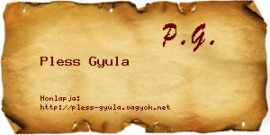 Pless Gyula névjegykártya